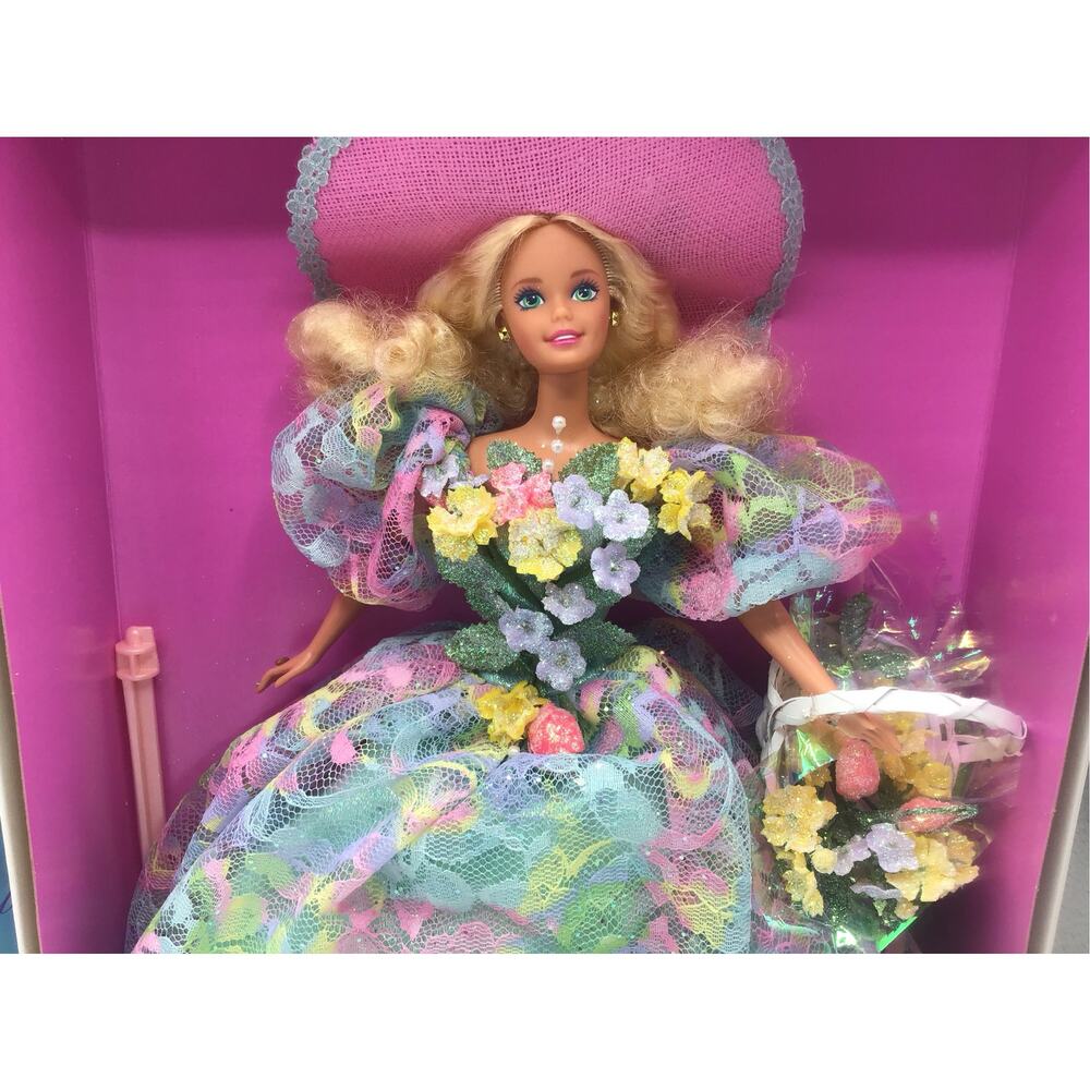 1994 Spring Bouquet Barbie Doll Enchanted Seasons Limited Edition Mattel 12989 - Picture 5 of 9